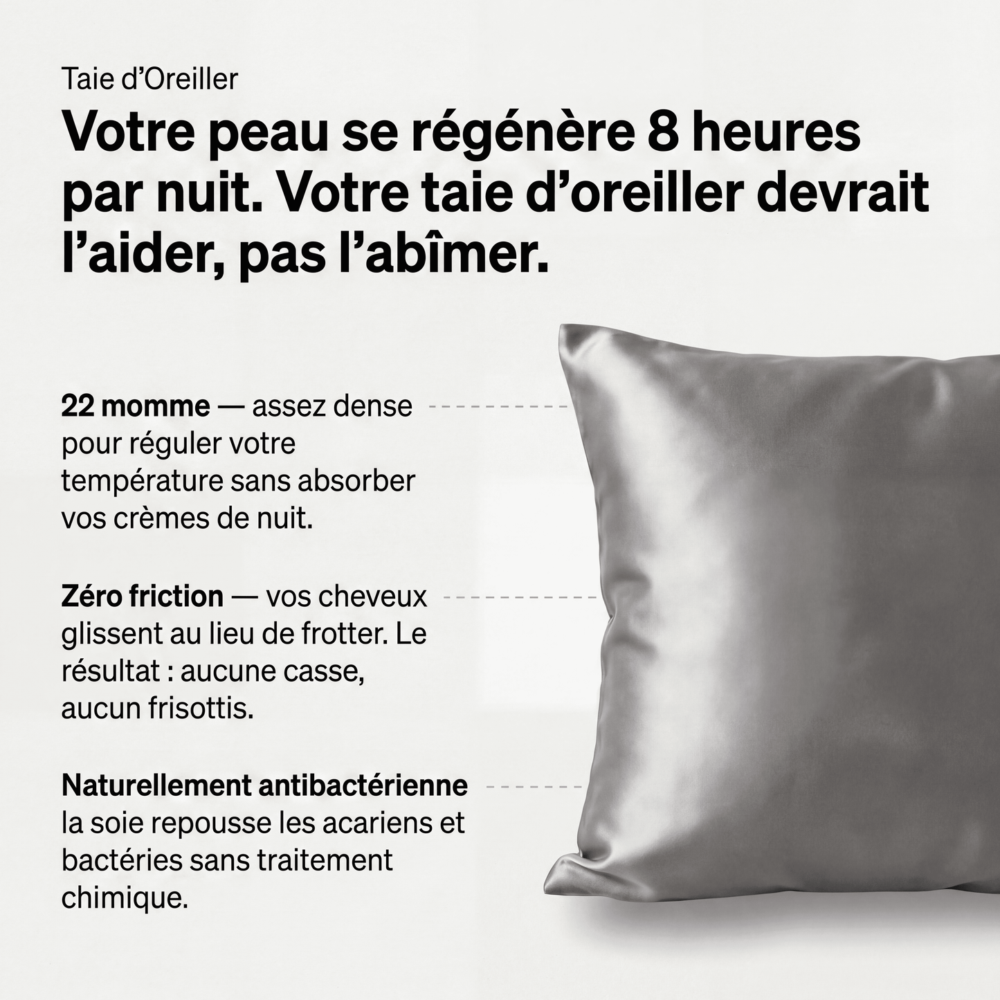 Taie d'Oreiller en Soie