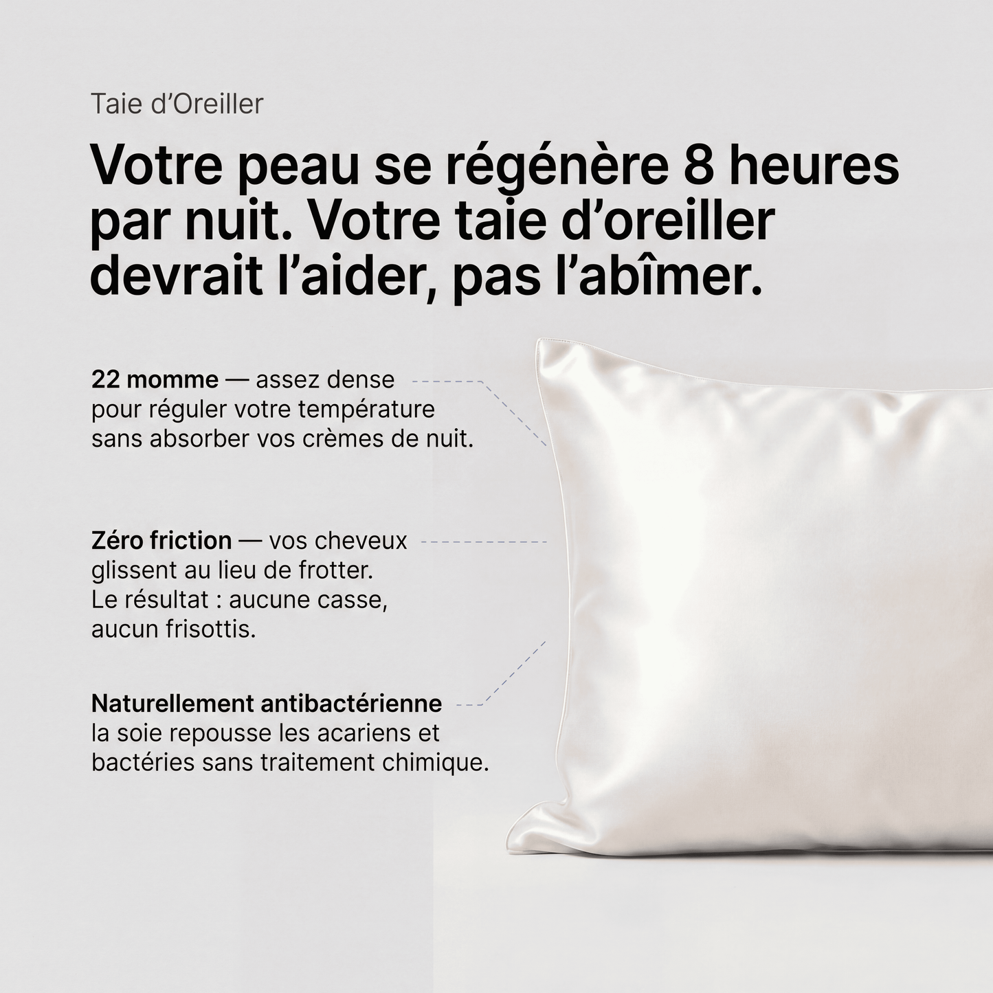 Taie d'Oreiller en Soie